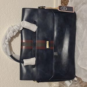 Briefcase/Laptop Bag 15.6 inch | PU Leather | Front & Back Pockets | NWT